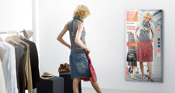 SAMSUNG ML32E 32inch Wide Mirror Display 300nits Speakers DVI HDMI DP 1.2 in/out RS232 RJ45 SSSP Gen.3 (8GB) WiFi SBB PC support