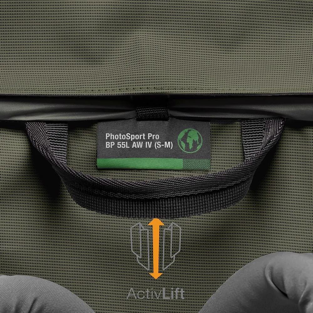 LOWEPRO Ryggs&auml;ck PhotoSport Pro 55L AW IV S-M M&ouml;rkgr&ouml;n