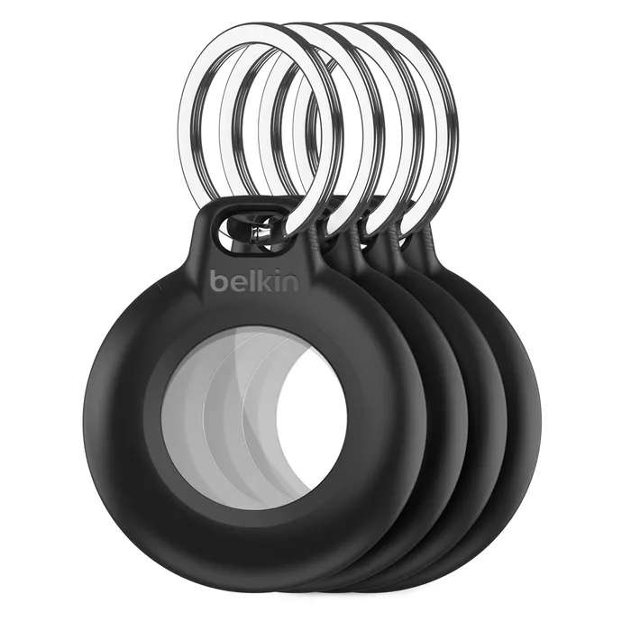 Belkin Secure Holder Airtag Waterproof Keyring, 4 Pack, Blac