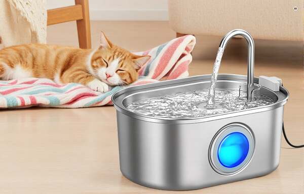 ROJECO 3.2 Litre Automatic Pet Water Fountain for Cats and Small to Medium-Sized Dogs, White