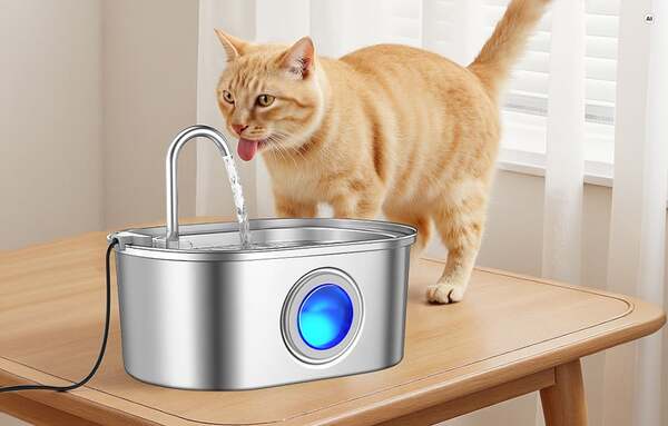 ROJECO 3.2 Litre Automatic Pet Water Fountain for Cats and Small to Medium-Sized Dogs, White