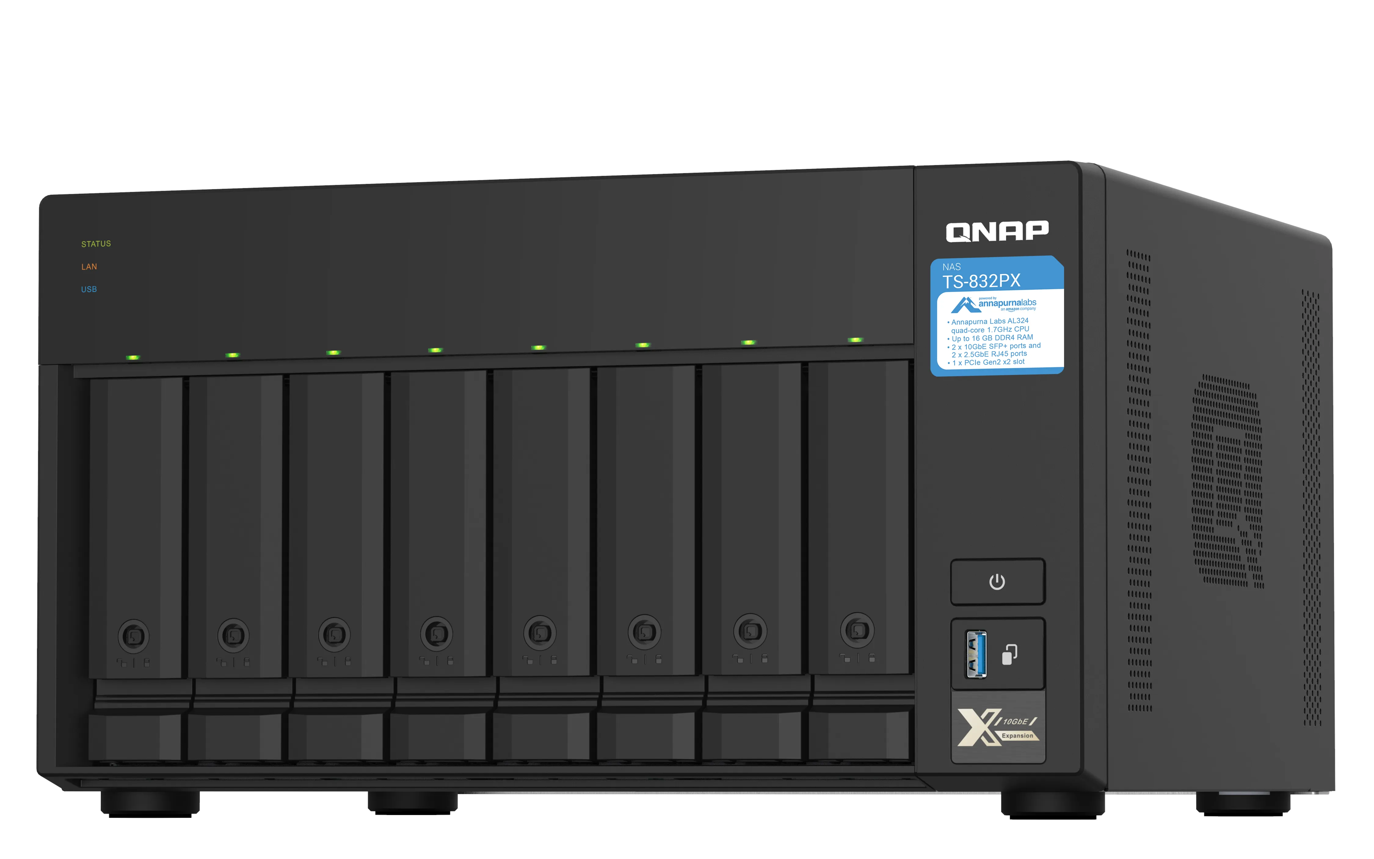 Qnap TS-832PX-4G, 8x hårdiskplatser - NAS-server