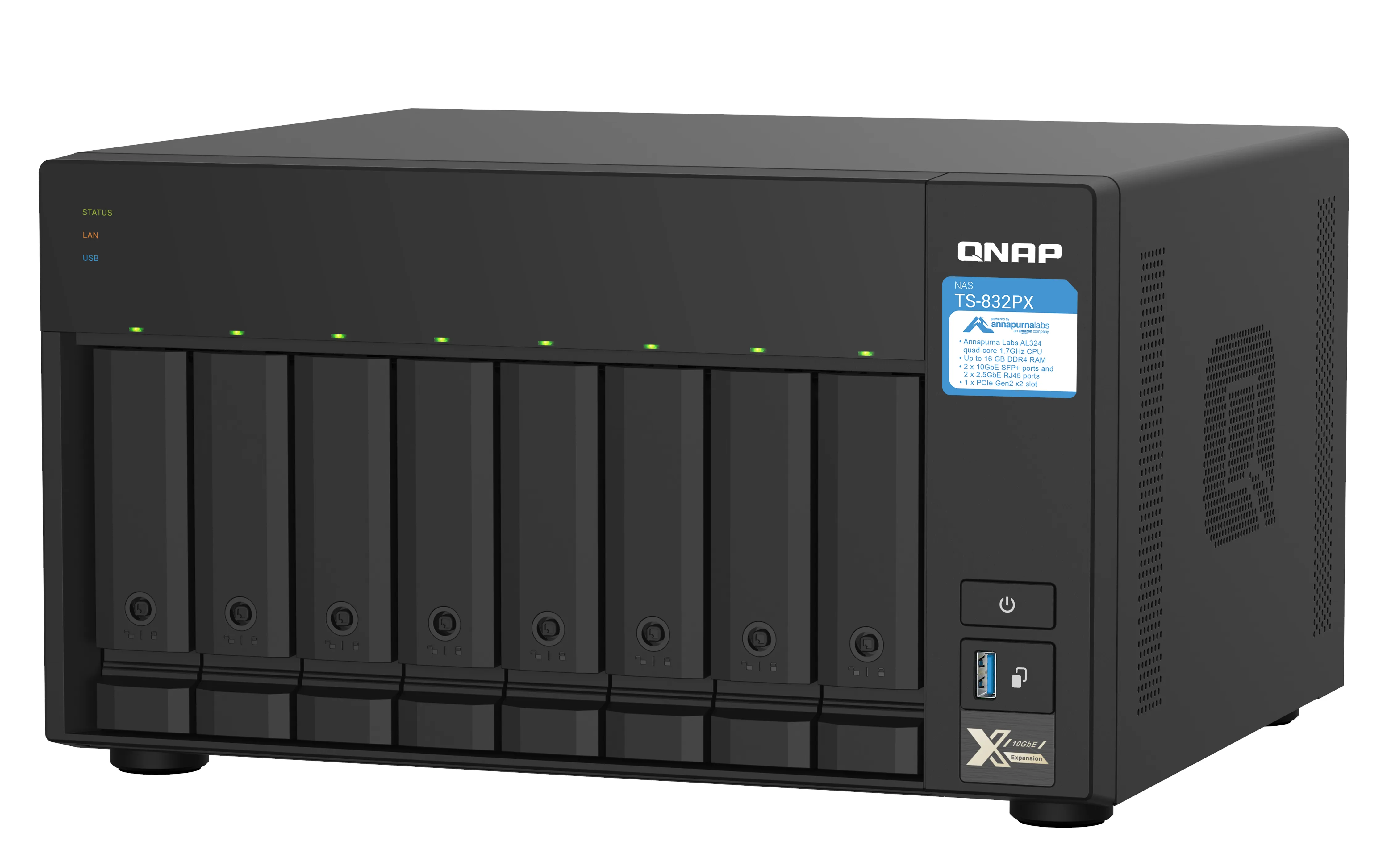 Qnap TS-832PX-4G, 8x hårdiskplatser - NAS-server