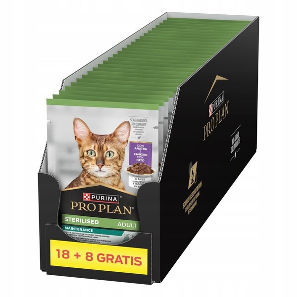 Purina Nestle Pro Plan Sterilised Adult Maintenance Duck in Sauce, Kissan m&auml;rk&auml;ruoka, 26 x 85 g