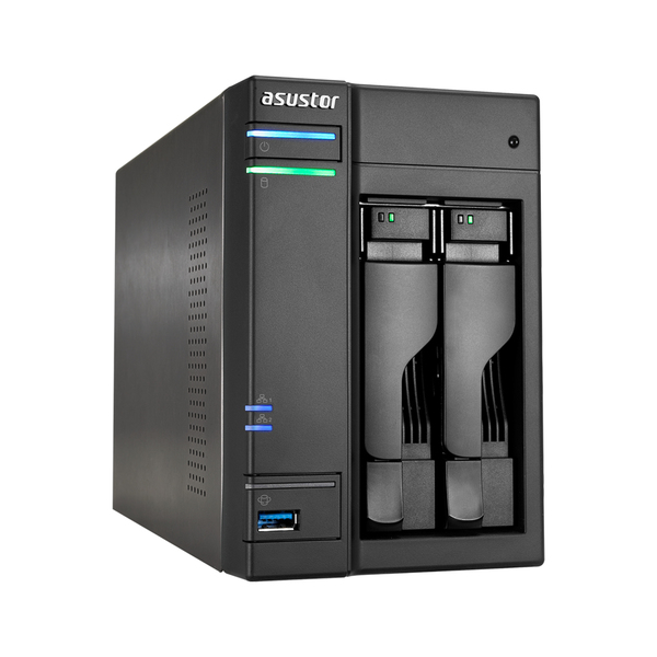 ASUSTOR AS6302T 2-Bay NAS Celeron Dual-Core 2GB SO-DIMM DDR3L GbE x 2 USB 3.0 TypeAx3&amp;USB 3.0 Type C x1 WoW Sleep Mode AES-NI