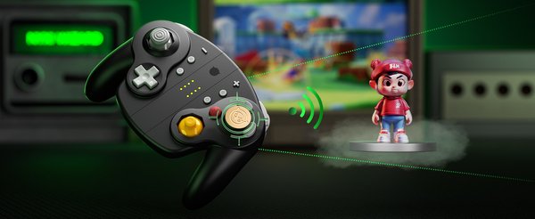 NYXI Wizard 2 - Nintendo Switch GameCube Style Joy-Pad - tr&aring;dl&ouml;s spelkontroll, svart