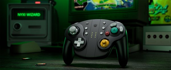NYXI Wizard 2 - Nintendo Switch GameCube Style Joy-Pad - tr&aring;dl&ouml;s spelkontroll, svart