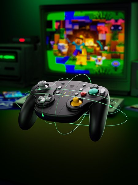NYXI Wizard 2 - Nintendo Switch GameCube Style Joy-Pad - tr&aring;dl&ouml;s spelkontroll, svart
