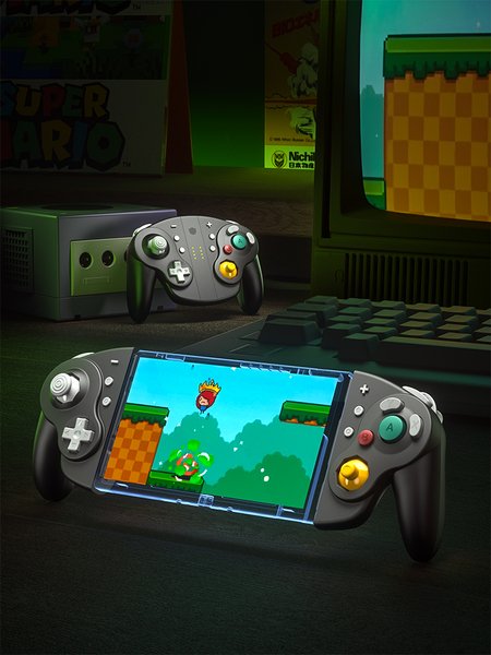 NYXI Wizard 2 - Nintendo Switch GameCube Style Joy-Pad - tr&aring;dl&ouml;s spelkontroll, svart