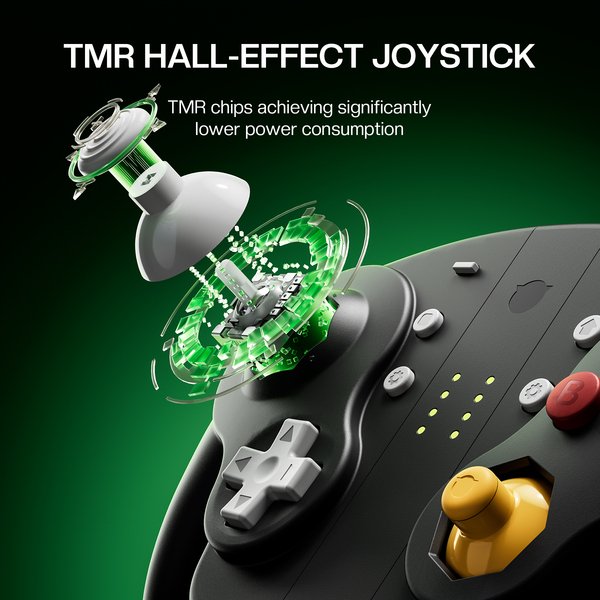 NYXI Wizard 2 - Nintendo Switch GameCube Style Joy-Pad - tr&aring;dl&ouml;s spelkontroll, svart