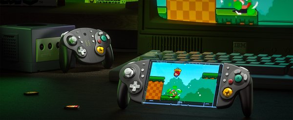 NYXI Wizard 2 - Nintendo Switch GameCube Style Joy-Pad - tr&aring;dl&ouml;s spelkontroll, svart