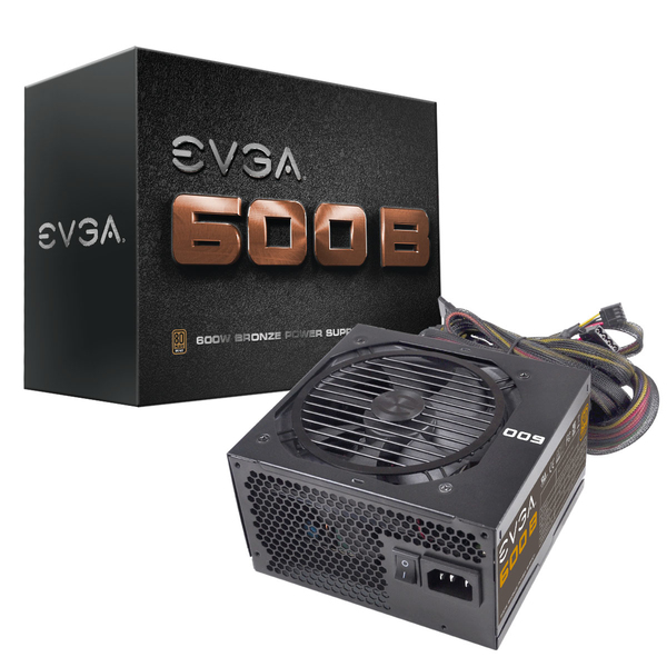 EVGA B1 600W -virtal&auml;hde, 80 Plus Bronze