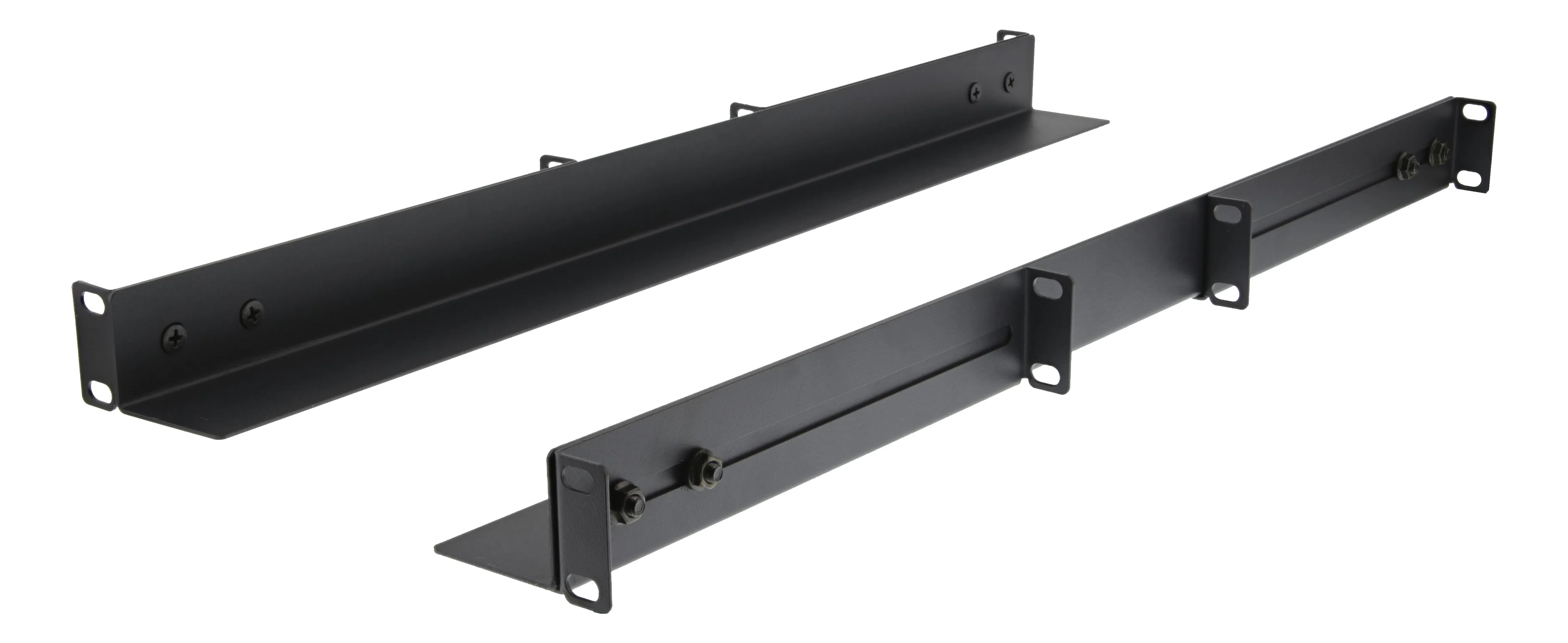 DELTACO st&auml;llbar L-profil f&ouml;r rack, 609 mm, 80-100 djup