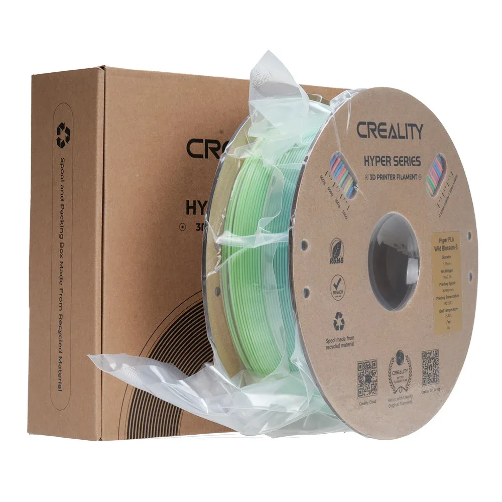 Creality Hyper PLA, regnb&aring;ge, 1.75 mm,  ồ1 kg 3D-skrivarfilament, Wild Blossom-Short