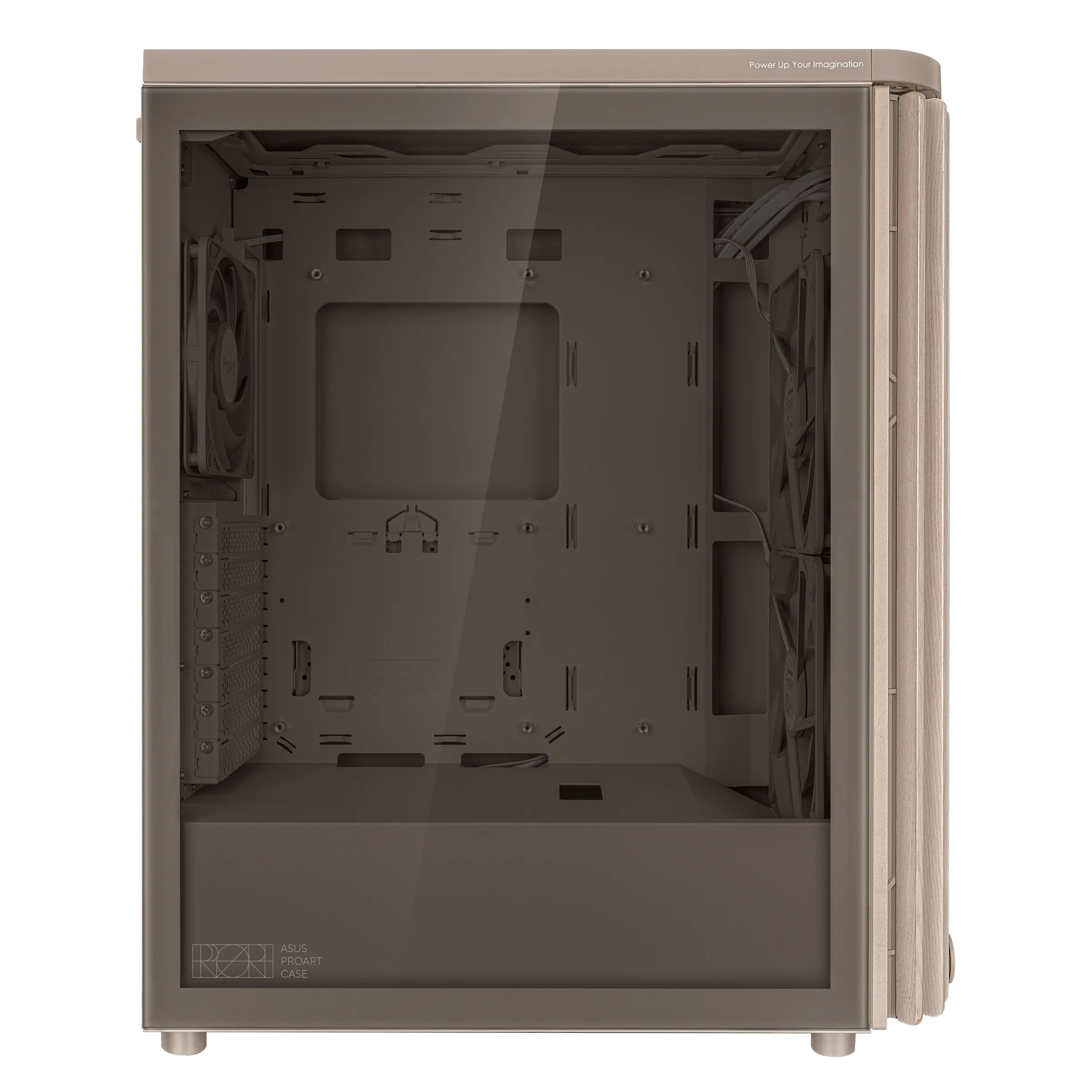ASUS ProArt PA401 Wood Edition -miditornikotelo ikkunalla, beige