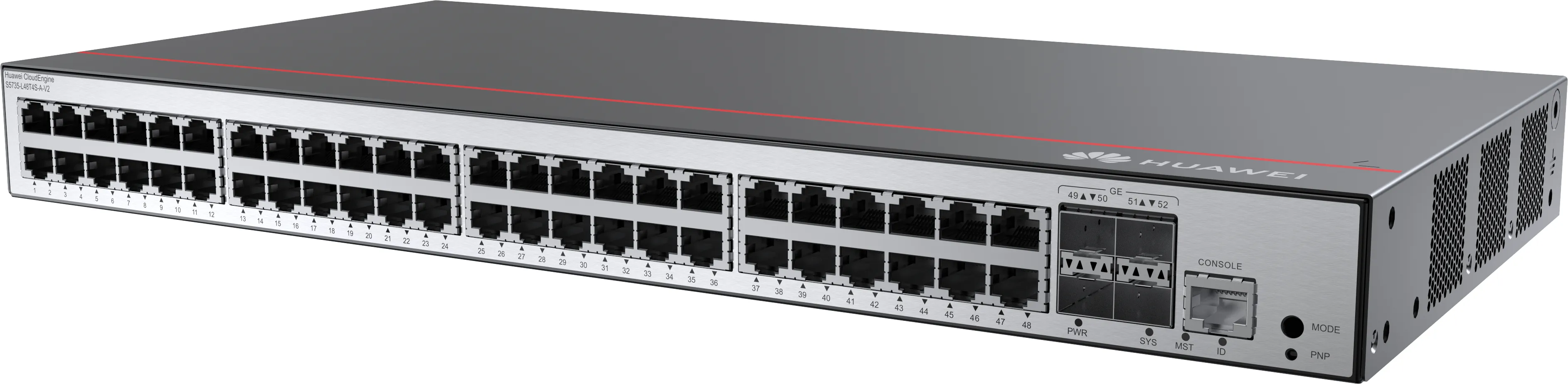 Huawei S5735-L48T4S-A-V2 - Managed Layer 3 Switch, Black, Silver