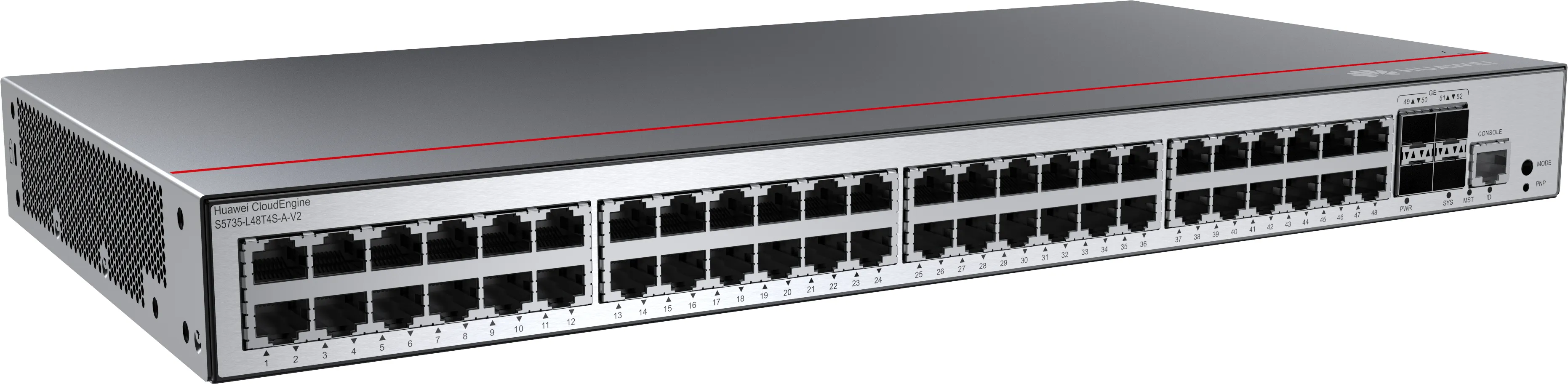 Huawei S5735-L48T4S-A-V2 - Managed Layer 3 Switch, Black, Silver