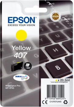 Epson 407 XL ink cartridge, 20.3 ml, Yellow
