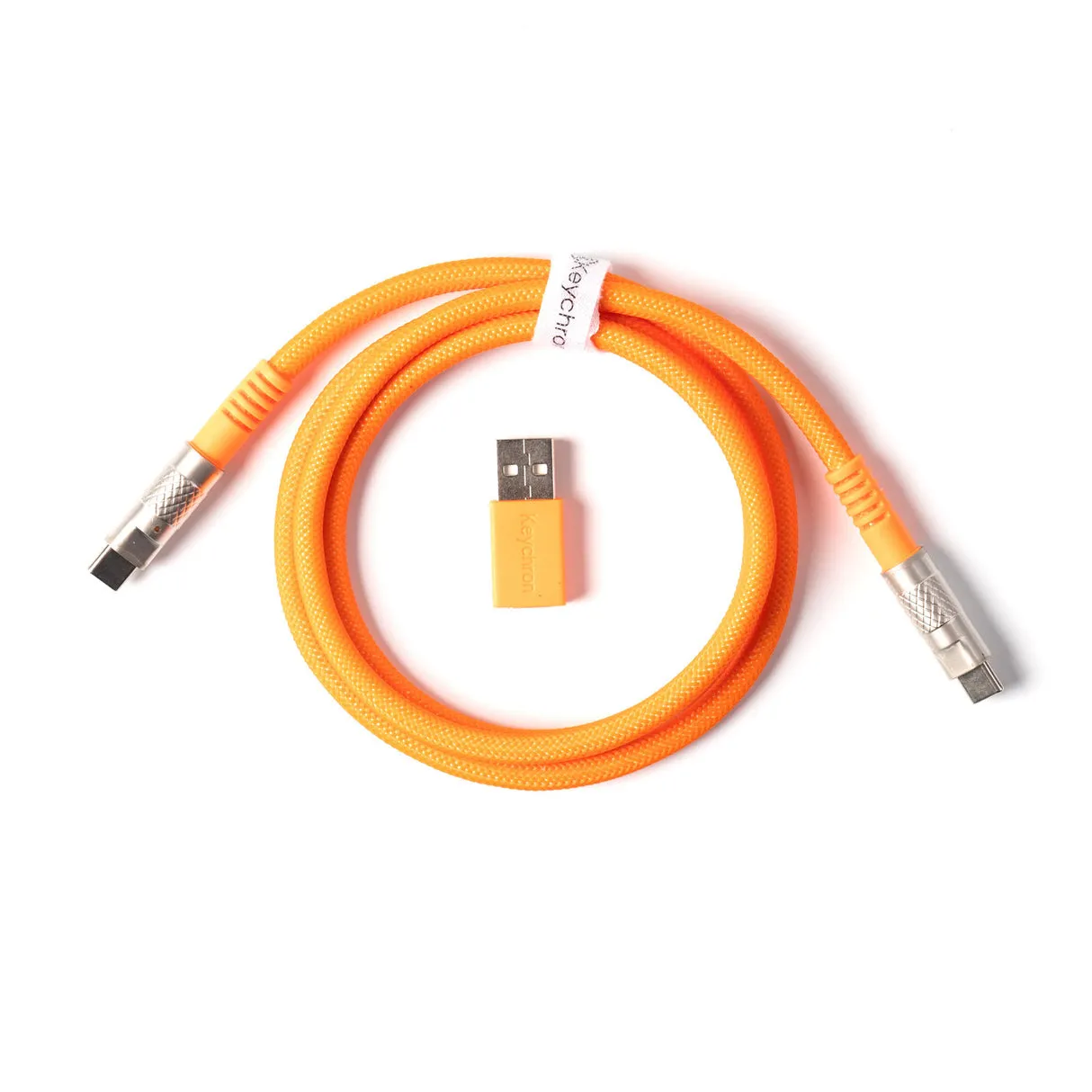 Keychron Double-Sleeved Geek Cable 8K USB-C -kaapeli, 1 m, oranssi