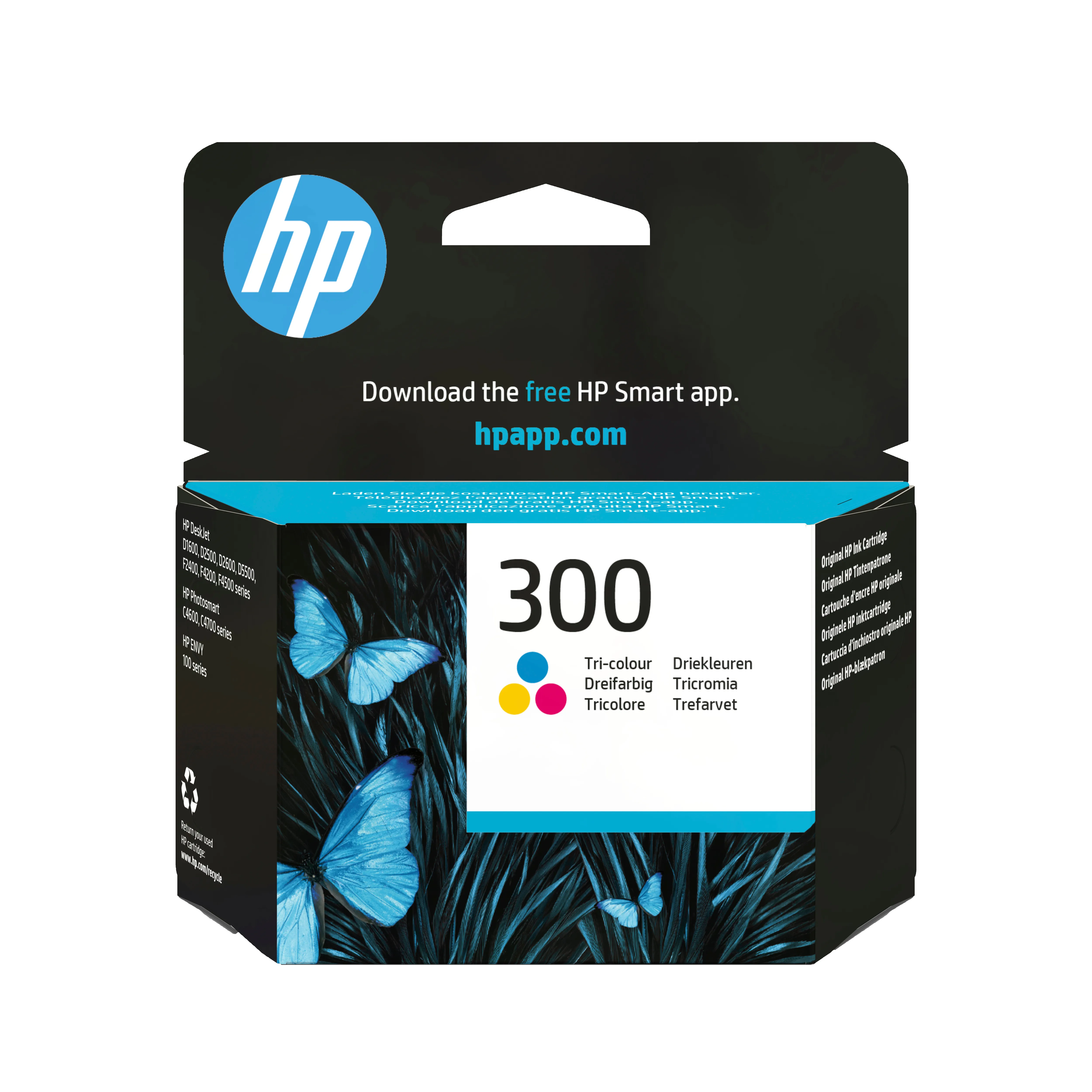 HP 300 -mustekasetti, 4 ml, cyan/magenta/keltainen