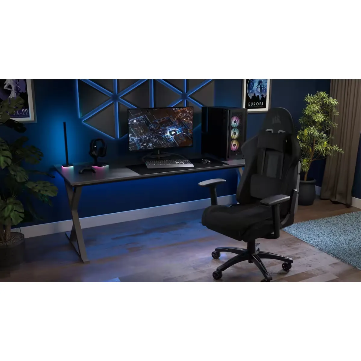Corsair TC100 Relaxed Fabric - spelstol, svart