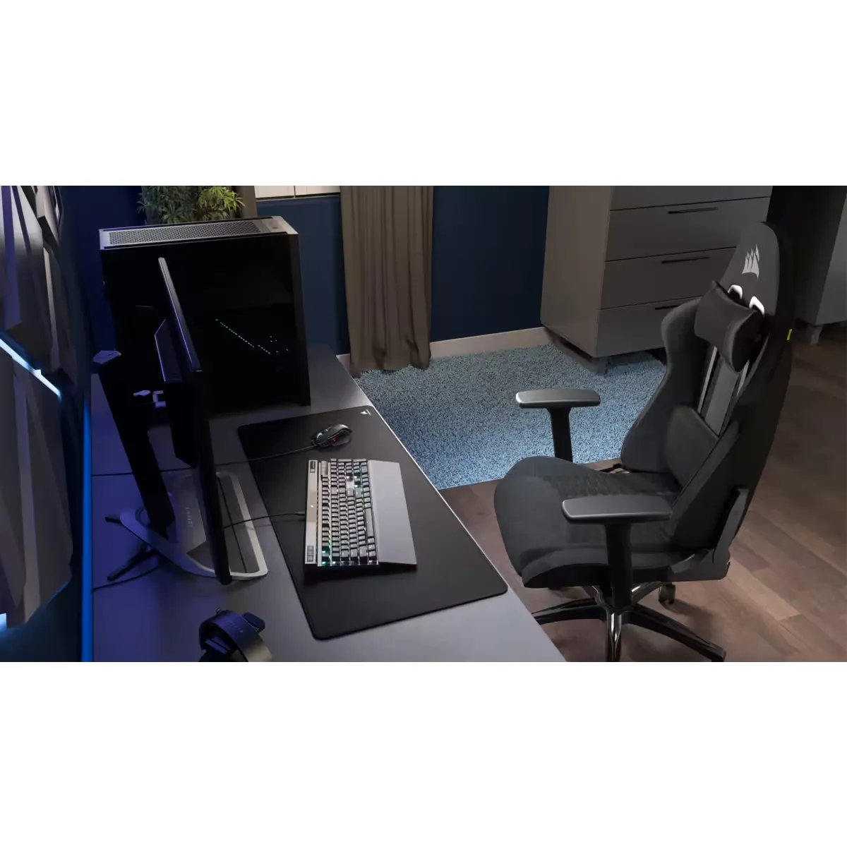 Corsair TC100 Relaxed Fabric - spelstol, svart
