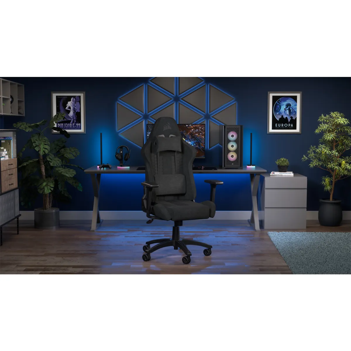 Corsair TC100 Relaxed Fabric - spelstol, svart