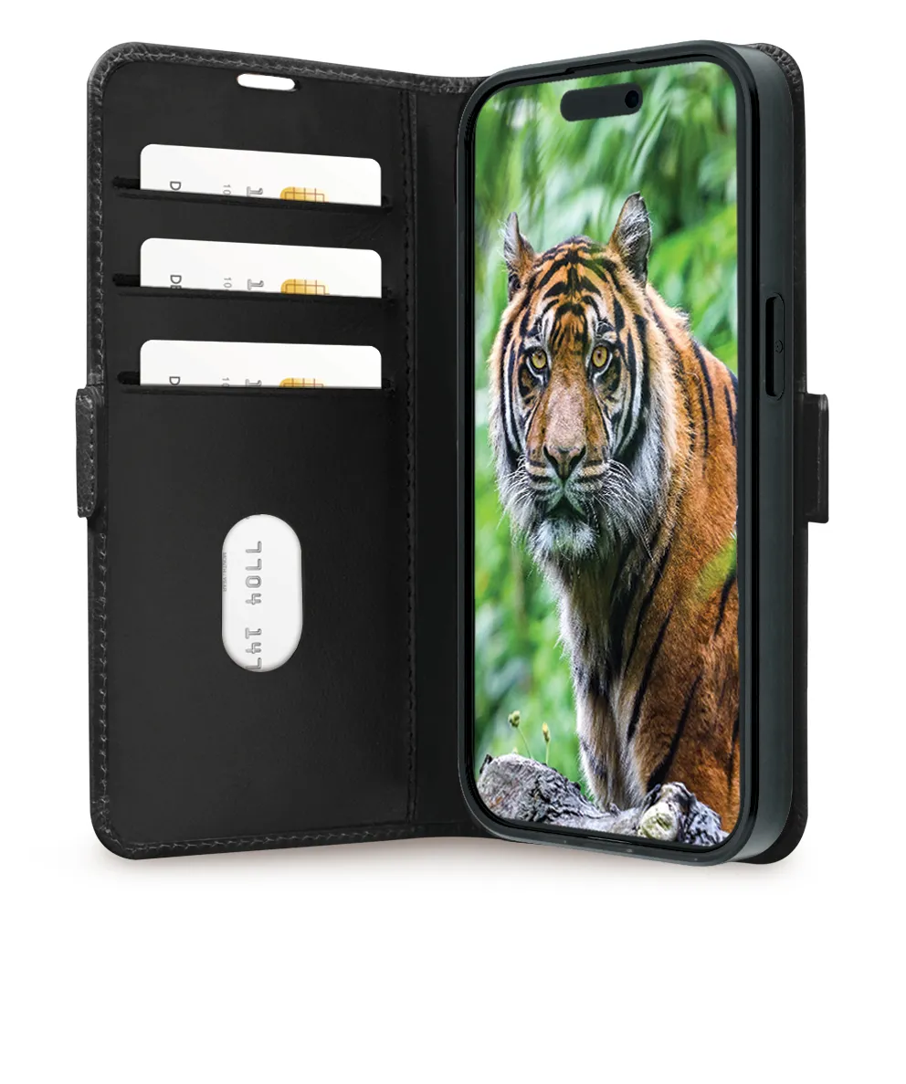 dbramante1928 Copenhagen Wallet Case for iPhone 16e/15/14/13, Black