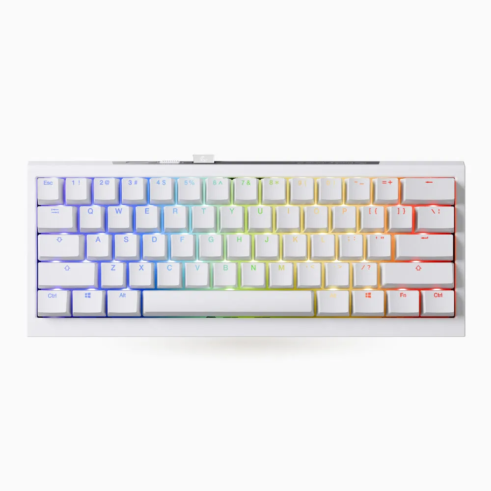 Ducky One X - Valkoinen Nordic - Mini 60% - Ducky Inductive Switch (analog) Tri-Mode (Wireless, BT, Cord)