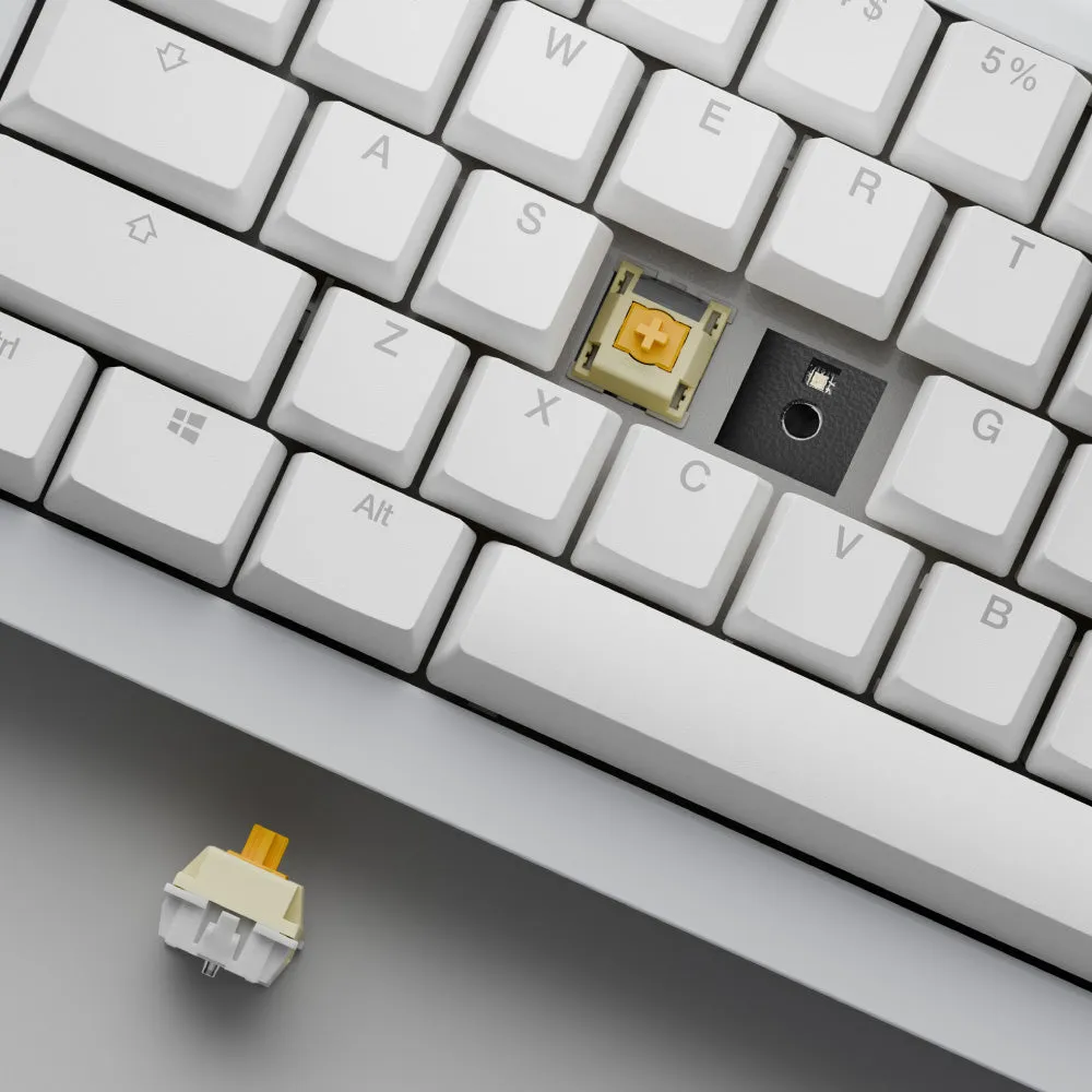 Ducky One X - Valkoinen Nordic - Mini 60% - Ducky Inductive Switch (analog) Tri-Mode (Wireless, BT, Cord)