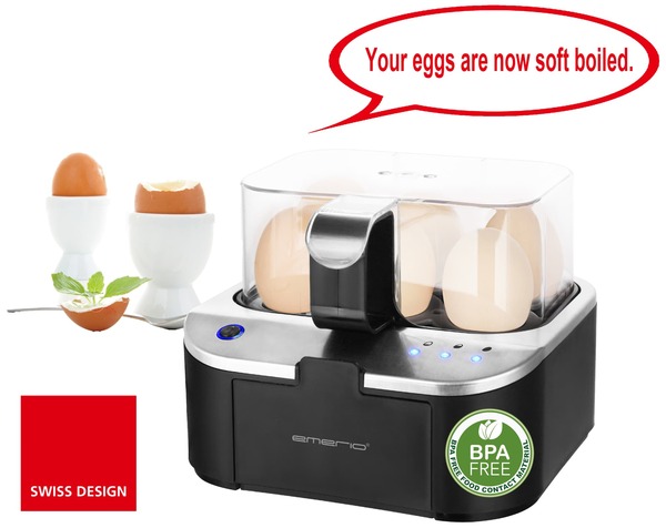 Emerio EB-123177.1 - egg boiler, 6 eggs, black