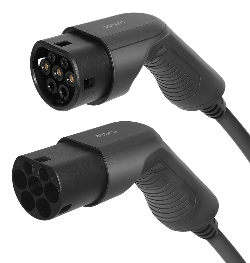 DELTACO e-Charge, cable type 2 - type 2, 1 phase, 32A, 10M - electric car charging cable