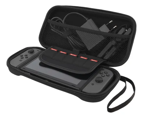Deltaco GAM-033 GAMING Nintendo Switch hard carry case, tilaa 5 pelille, musta