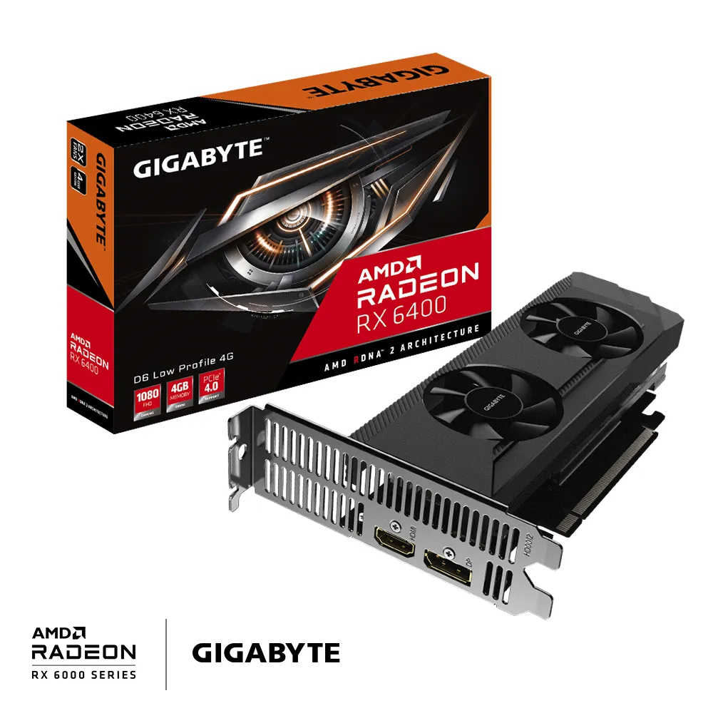 Gigabyte Radeon RX 6400 Low Profile 4GB - Graphics card