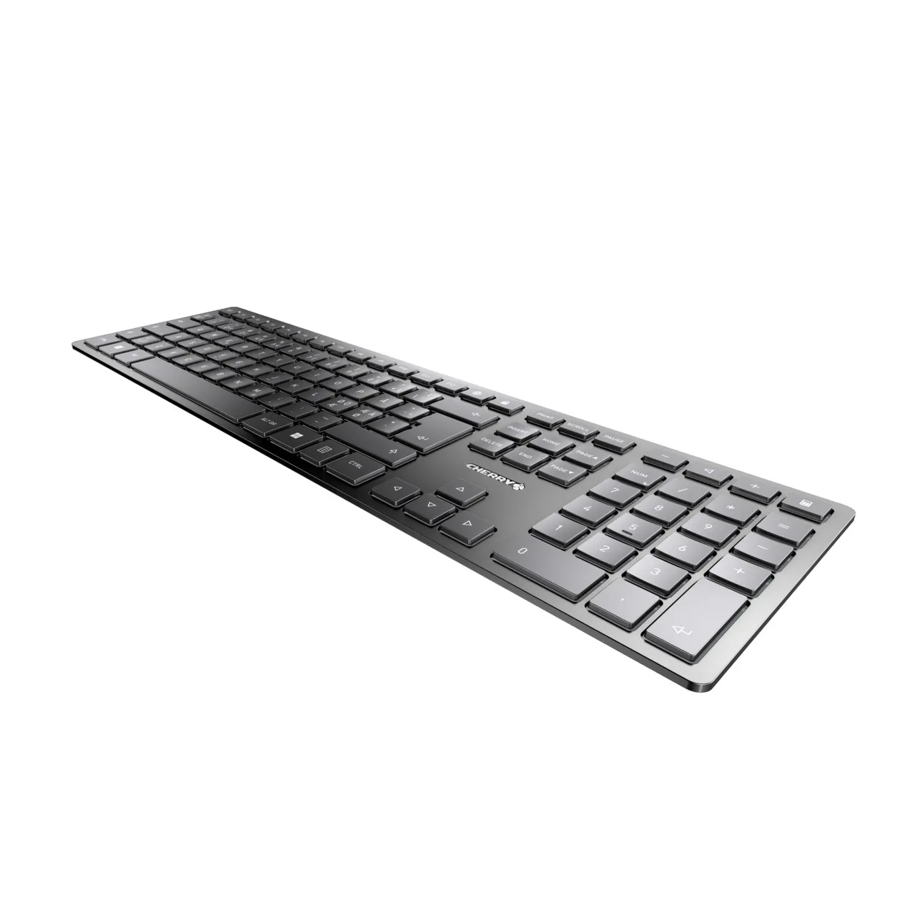 Cherry KW 9100 Slim -langaton n&auml;pp&auml;imist&ouml;, musta/harmaa