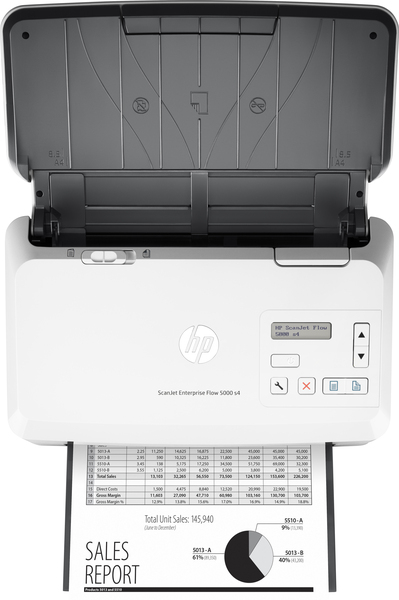 HP ScanJet Enterprise Flow 5000 s4 Sheet-feed Scanner - Asiakirjaskanneri - Dupleksi - 215.9 x 3098.8 mm - 600 dpi x 600 dpi - jopa 55 sivua/min (yksiv&auml;rinen) /