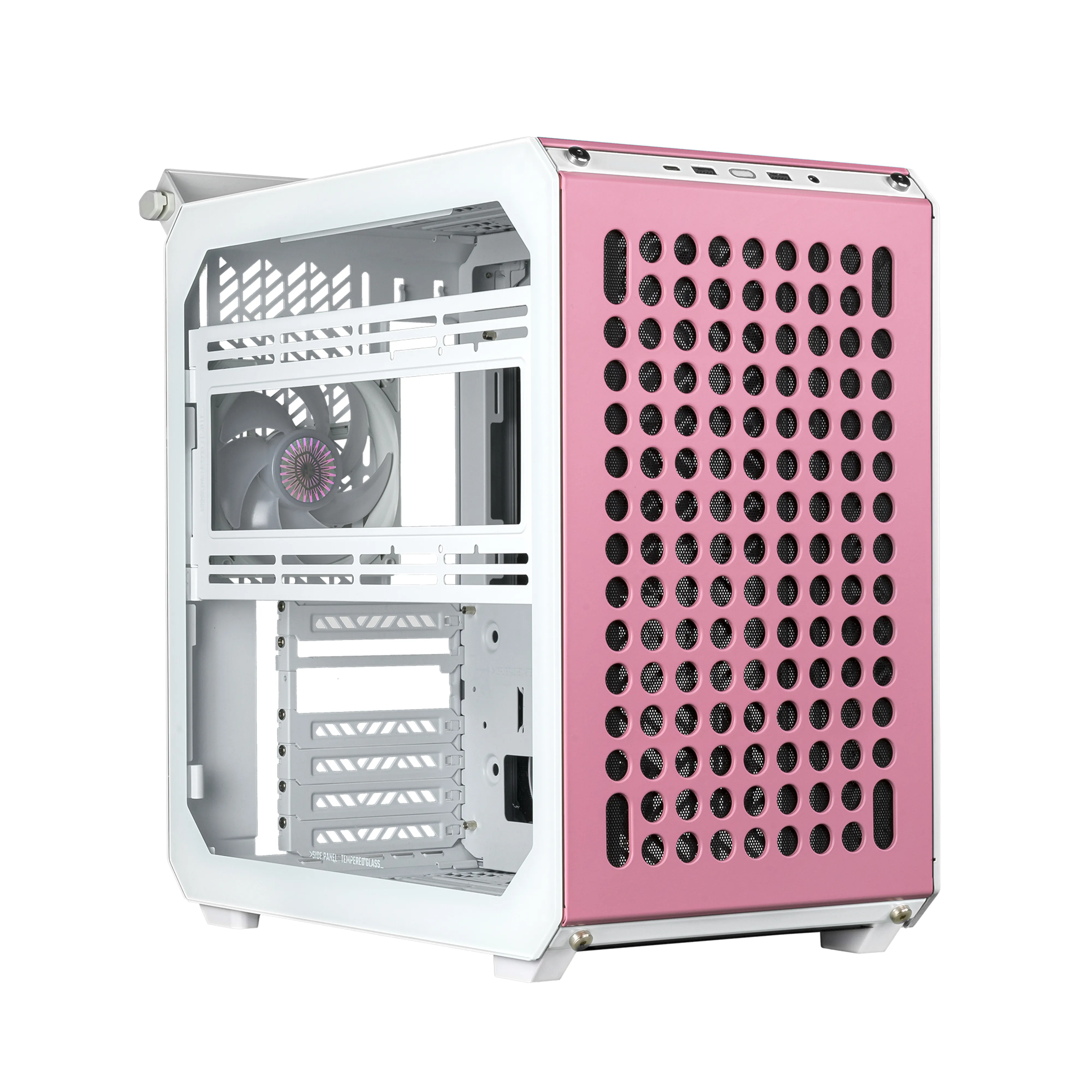 Cooler Master QUBE 500 Flatpack Macaron Edition - Mid Tower case, Cream, Mint colour, Pink