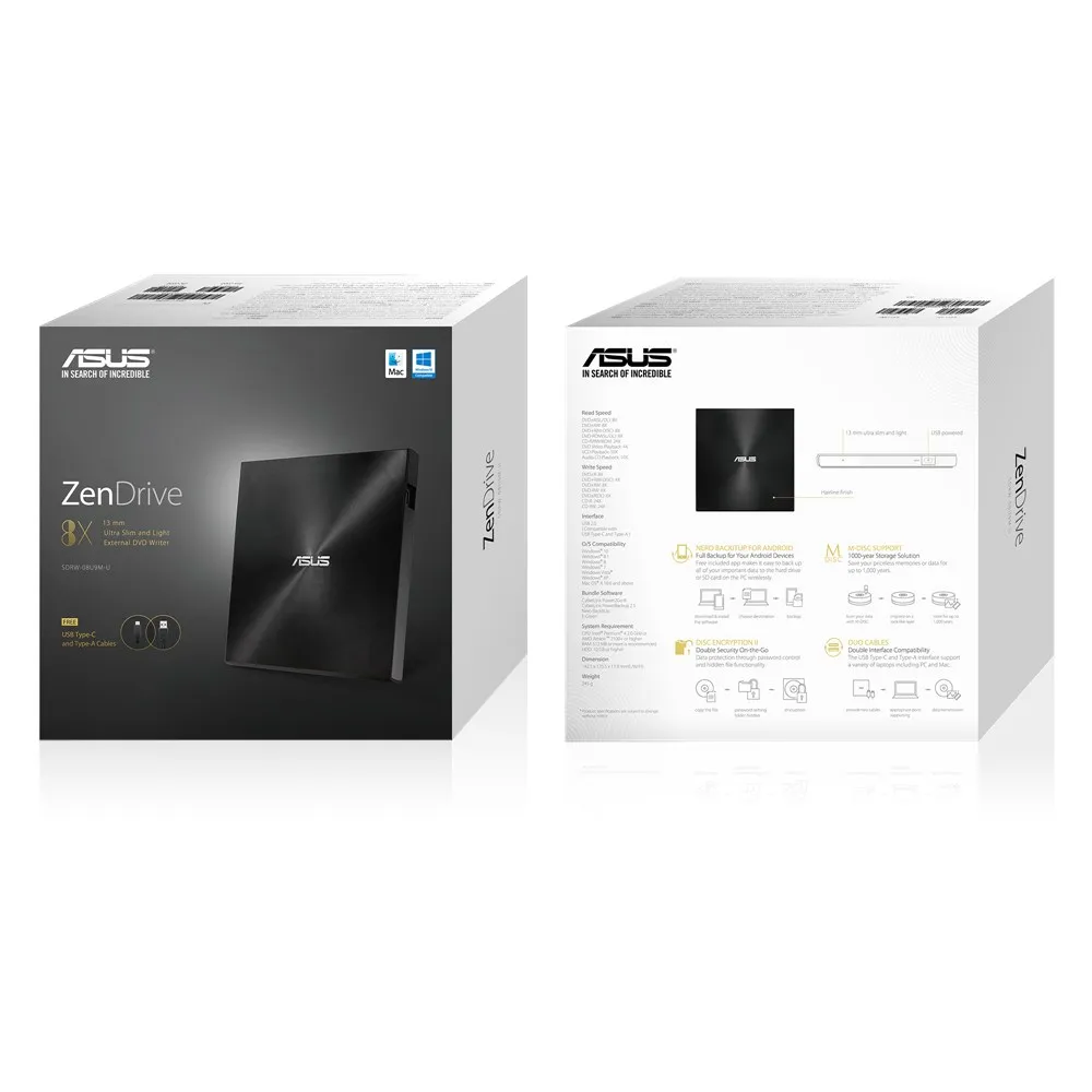 Asus DVD RW DVD-REC SDRW-08U9M-U/BL