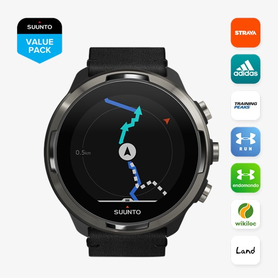 Suunto 9 baro titanium leather