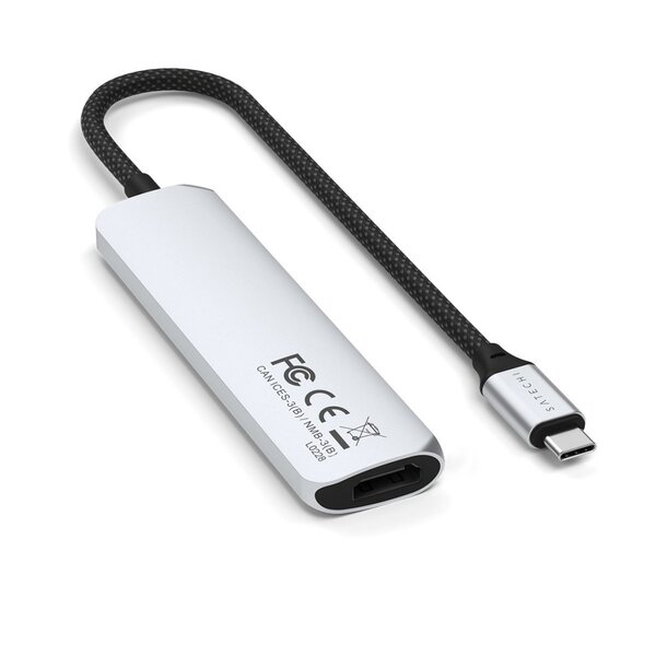 Satechi 4-i-1 USB-C Slim Multiport Adapter 4K - Silver