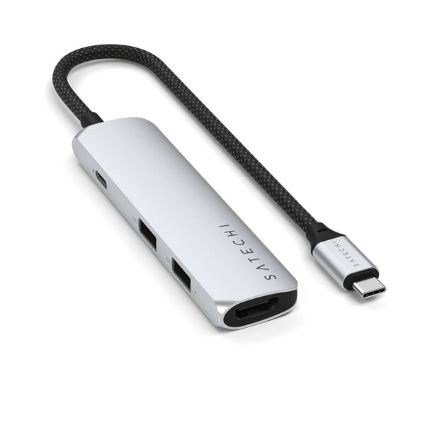 Satechi 4-i-1 USB-C Slim Multiport Adapter 4K - Silver