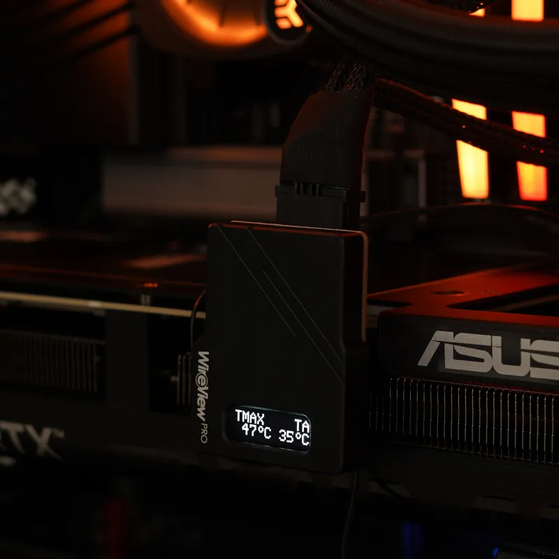 Thermal Grizzly WireView Pro GPU 90&deg; Reverse GPU-str&ouml;m&ouml;vervakningsadapter, svart