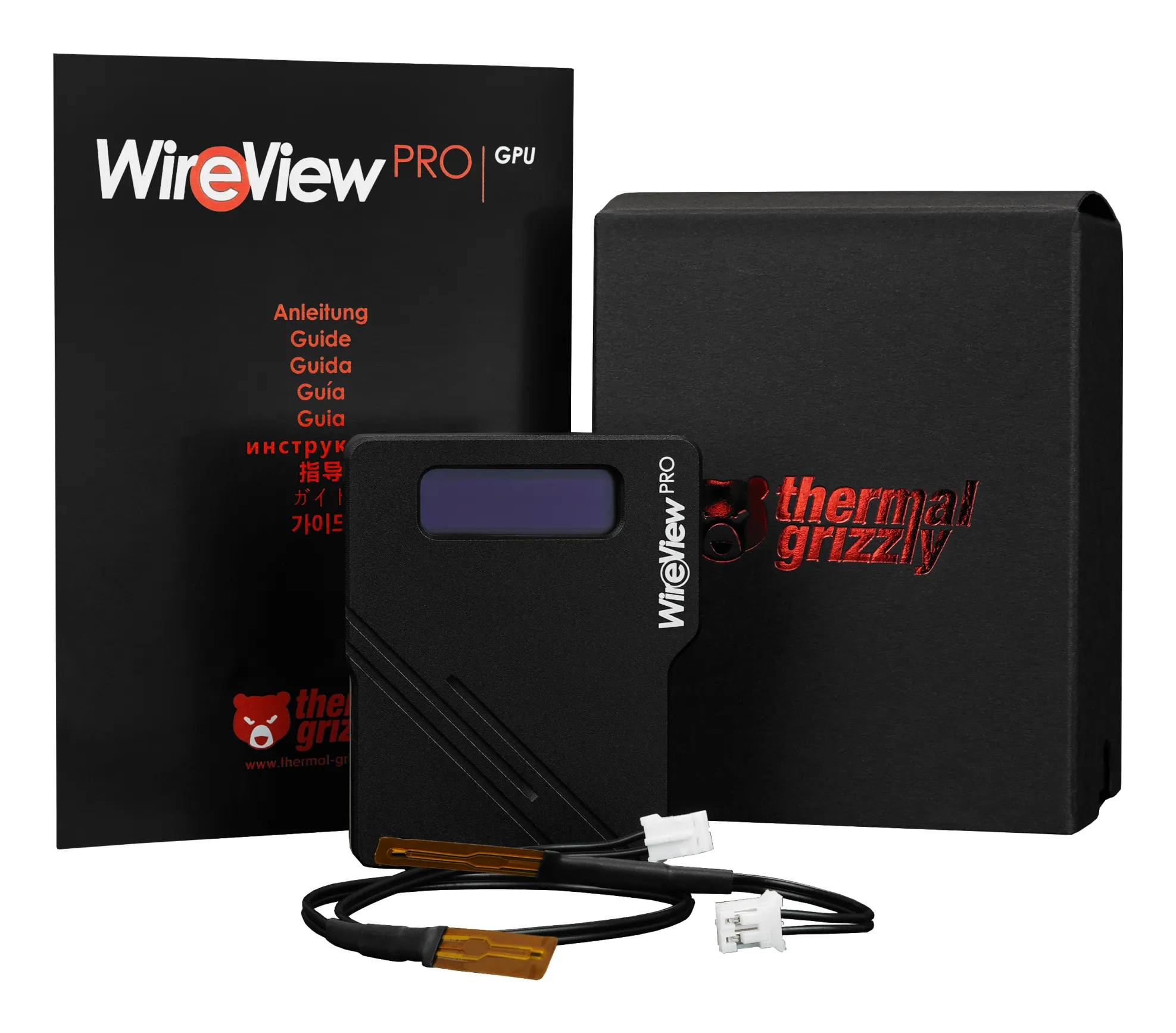 Thermal Grizzly WireView Pro GPU 90&deg; Reverse GPU-str&ouml;m&ouml;vervakningsadapter, svart