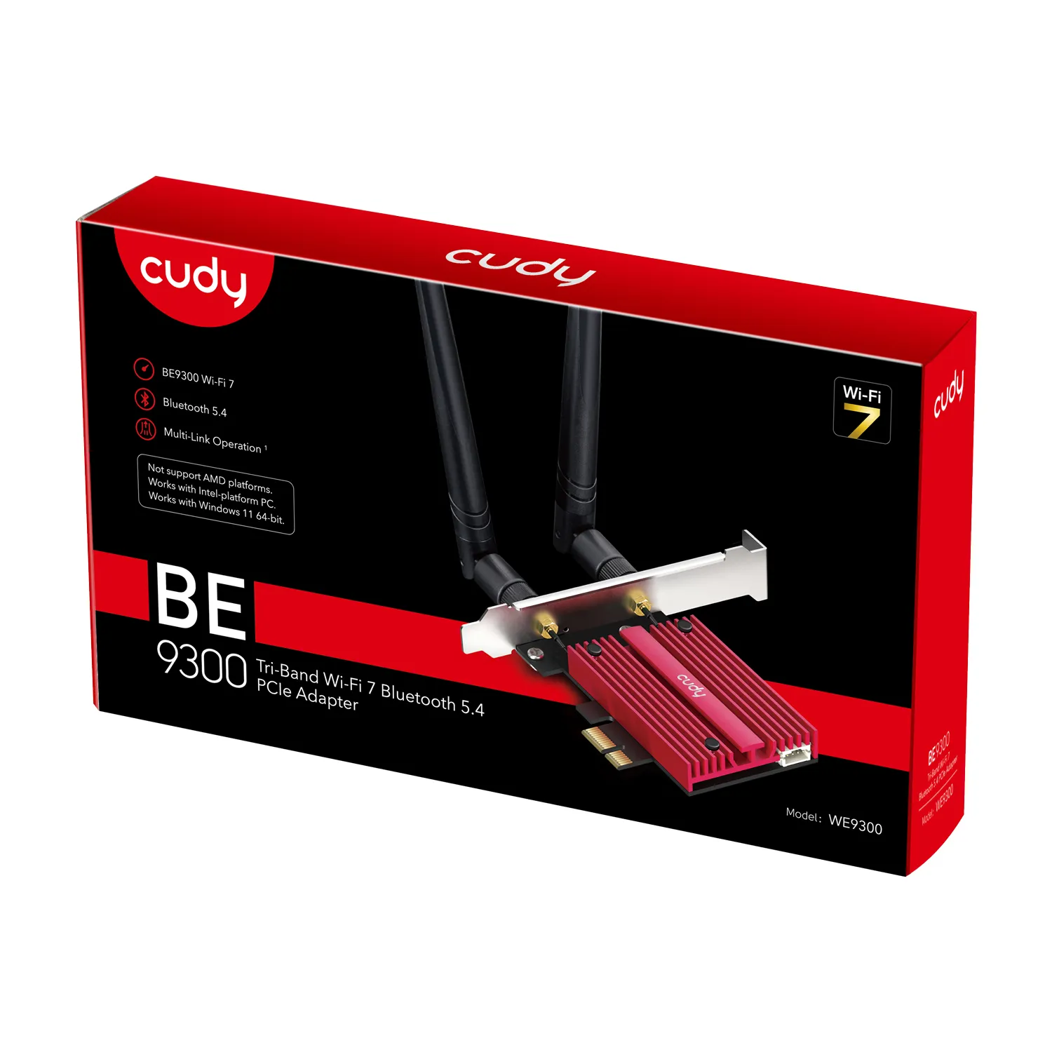 CUDY Adapter PCI-E BE9300 WF7 Tri-Band 1P