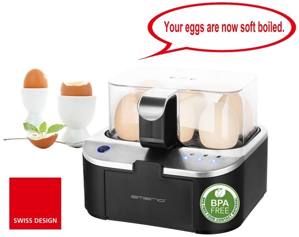 Emerio EB-123177.1 - egg boiler, 6 eggs, black