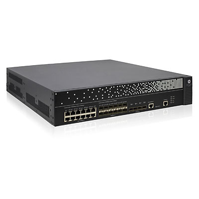 HPE 870 Unified Wired-WLAN Switch with 12x 10/100/1000T, 12x SFP 1 GBE ports + 4x SFP+ 10GbE  ports. 1 x JG527A 300W  PSU &amp;  free slot for optional RPS. Default