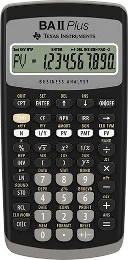 Texas BAII Plus financial calculator uk manual