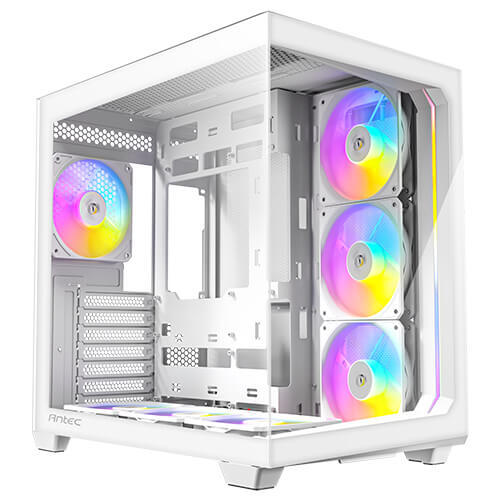 Antec C6 Curve Midi-Tower Case with window and RGB lighting, White
