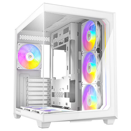 Antec C6 Curve Midi-Tower Case with window and RGB lighting, White