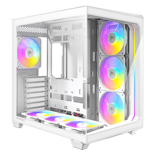 Antec C6 Curve Midi-Tower Case with window and RGB lighting, White